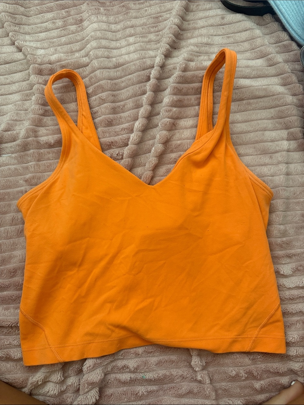 Lululemon Orange V-Neck crop align work out tank size 8